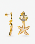 Harbor Grace 18k Anchor Earrings - Coastal Pearl,Earrings, Sassy Jones,