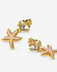 Harbor Grace 18k Anchor Earrings - Coastal Pearl,Earrings, Sassy Jones,