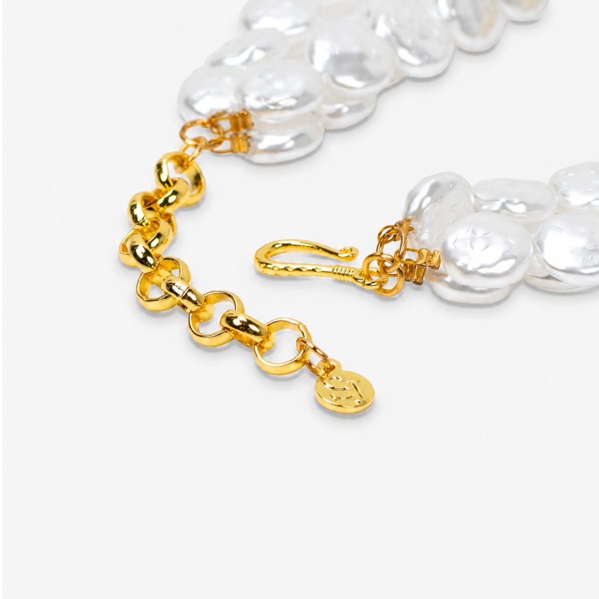 Harbor Grace 18k Anchor Necklace - Coastal Pearl,Necklaces, Sassy Jones,