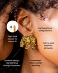 Ibiza Crystal Studs - Black,Earrings, Sassy Jones,