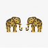 Ibiza Crystal Studs in Black featuring gold elephant silhouettes covered in sparkling black crystals.