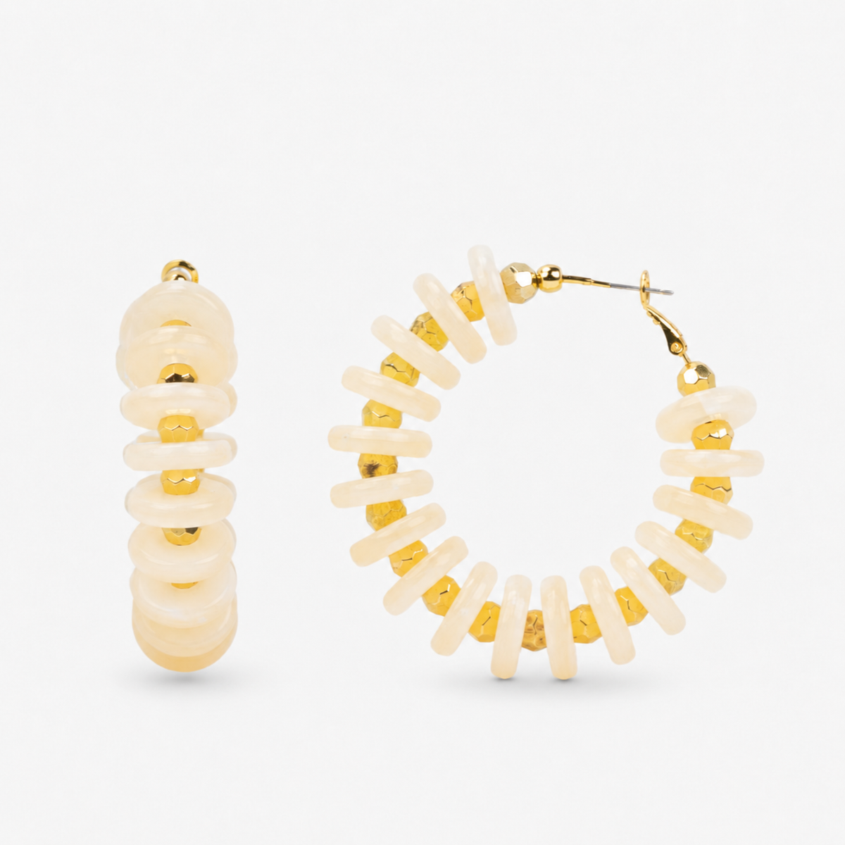 Kamaria Coconut Hoops- Ivory Coast,Earrings, Sassy Jones,