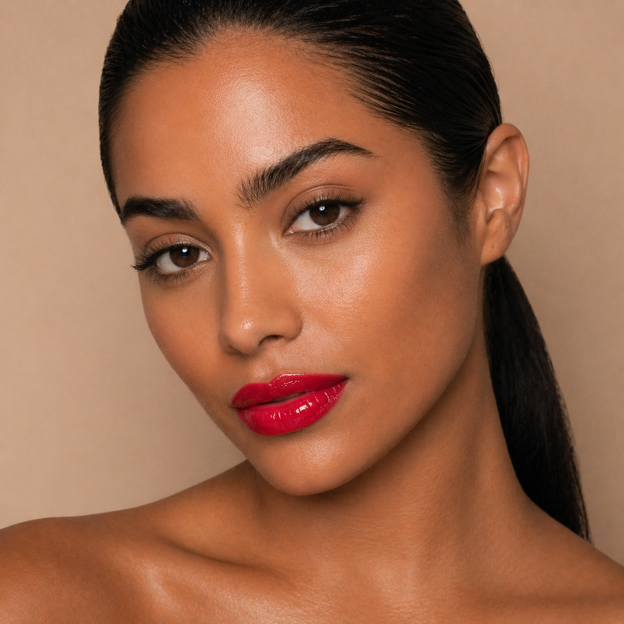 You Tried It Lip Butter gloss in bold vibrant red with high shine glossy finish and smooth creamy texture