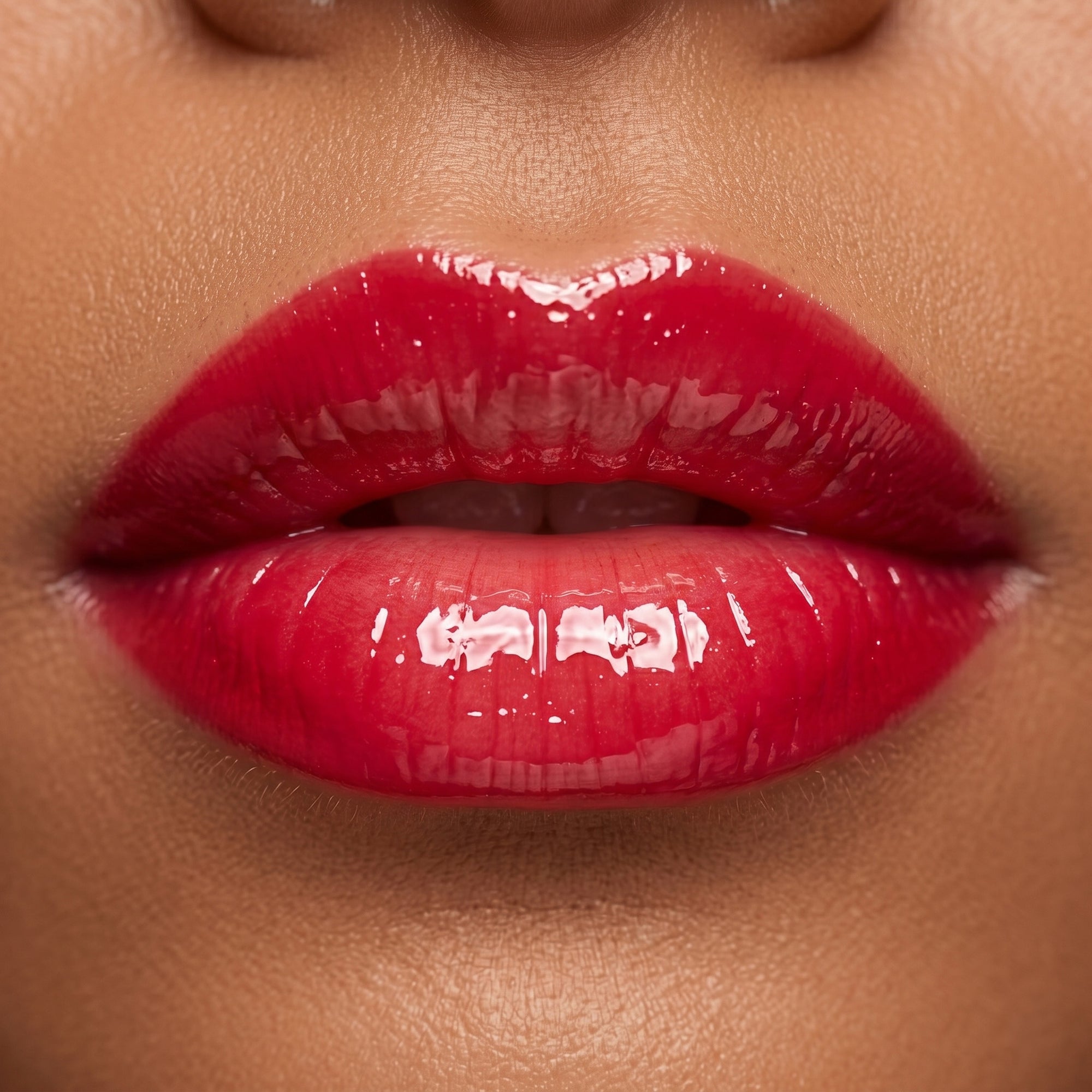 You Tried It Lip Butter gloss in bold vibrant red with high shine glossy finish and smooth creamy texture