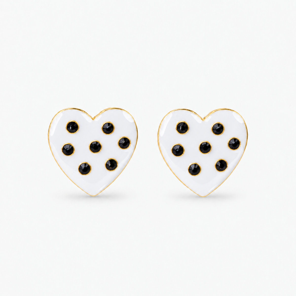 Lovebug 18k Studs - Black/White,Earrings, Sassy Jones,