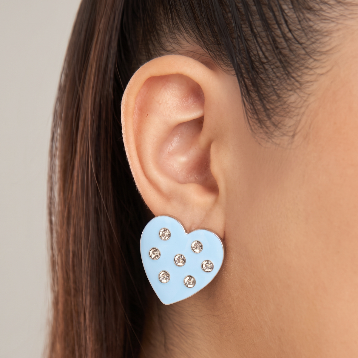 Lovebug Greige Jewelry Unique Beaded Studs Grey Statement Studs Fashionable Greige Jewelry Designer Lovebug Studs Trendy Grey Accessories Artistic Statement Jewelry Beaded Lovebug Jewelry Elegant Grey Fashion Jewelry High Fashion Beaded Studs