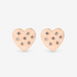Lovebug 18K Studs in Cream featuring oversized marbled cream hearts with clear crystal accents and gold trim.