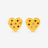 Lovebug 18K Studs in Carnivale featuring glossy yellow hearts with seven multicolor crystal accents.