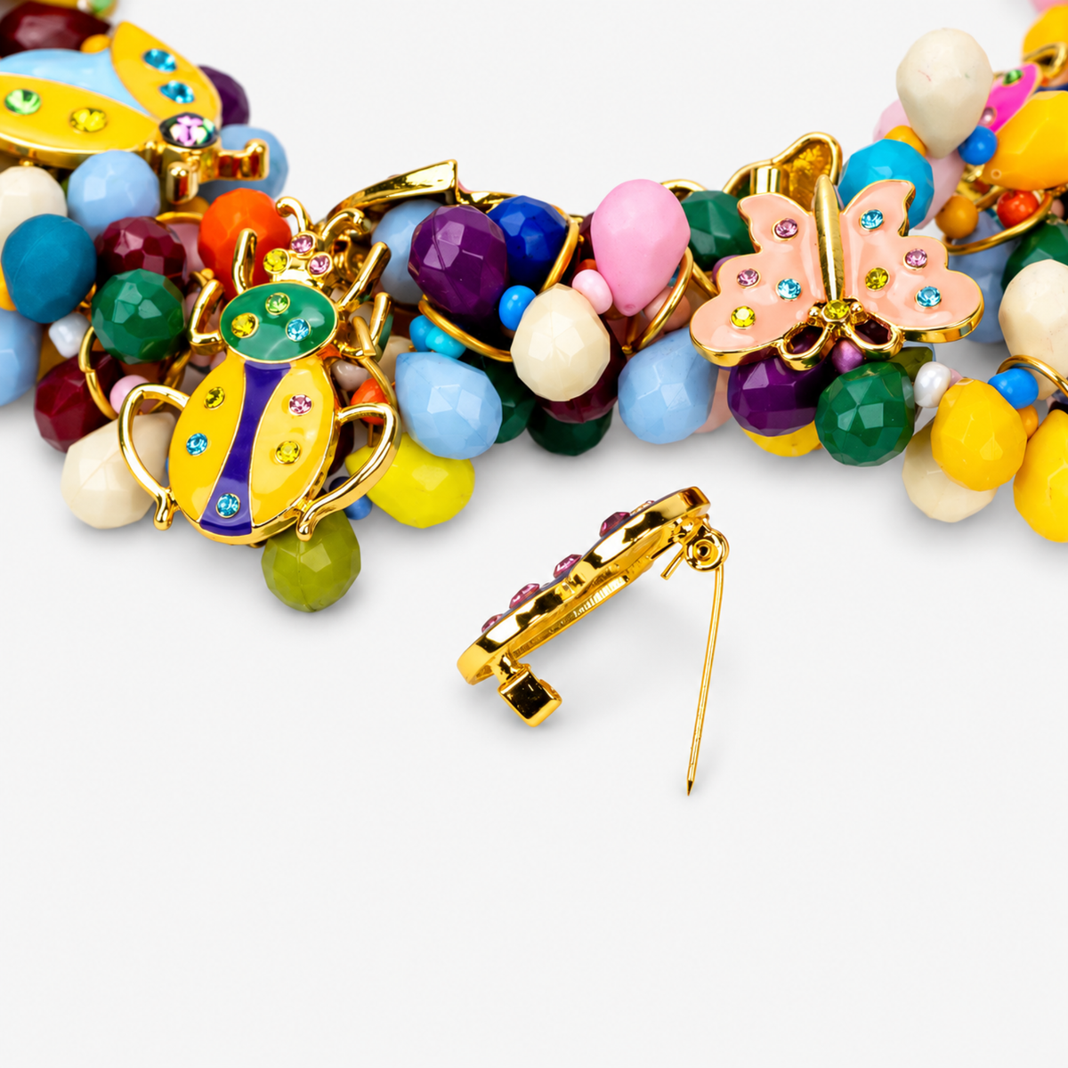 Lovebug 18k Brooch Bib - Carnivale,Necklaces, Sassy Jones,