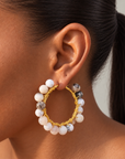 Makemba Botswana Agate Hoops - Ivory Estate,Earrings, Sassy Jones,