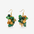 Makemba Jasper Beaded Dangles in Emerald Legacy featuring clustered green, golden yellow and cream jasper beads.