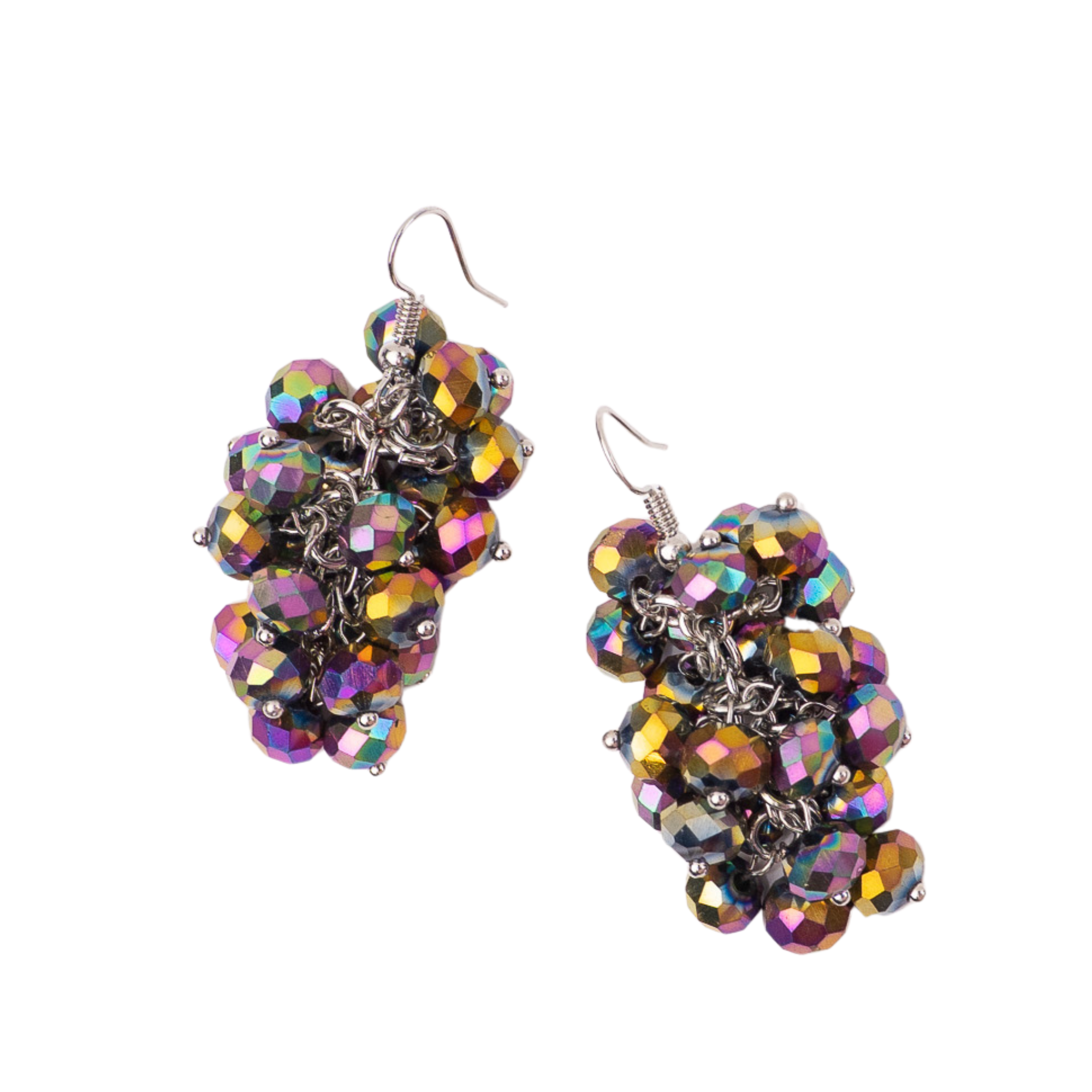 statement dangle earrings, glass bead earrings, colorful statement earrings, sparkle earrings for women, bold fashion earrings, multicolor glass earrings, boutique statement earrings, luxury fashion jewelry, women’s statement jewelry, vibrant dangle earrings, kaleidoscope jewelry, party earrings for women