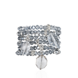 Malia Glass Stretch Bracelet Stack - Frost
