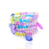 Malia Glass Stretch Bracelet Stack - Rainbow Ombre