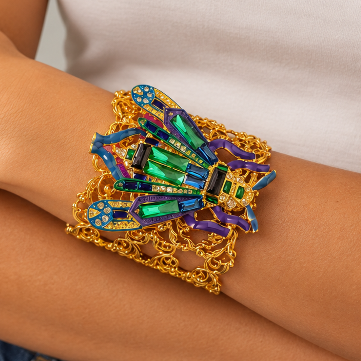 Miss Beasley Cuff - Amethyst Crystal,Bracelets, Sassy Jones,