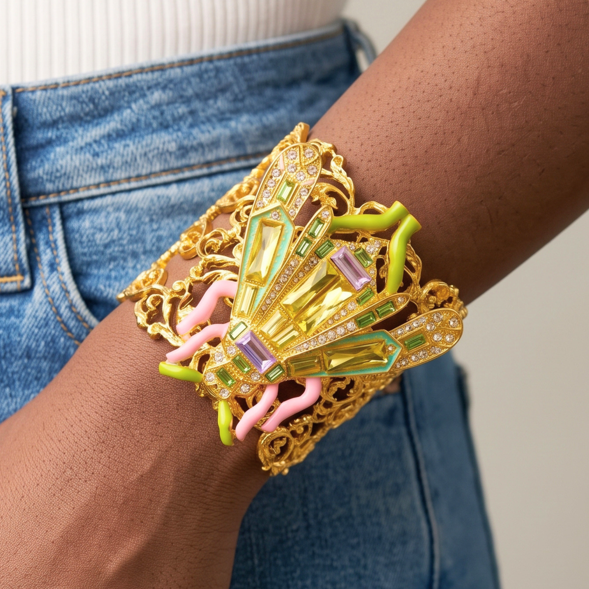 Miss Beasley Cuff - Amethyst Crystal,Bracelets, Sassy Jones,