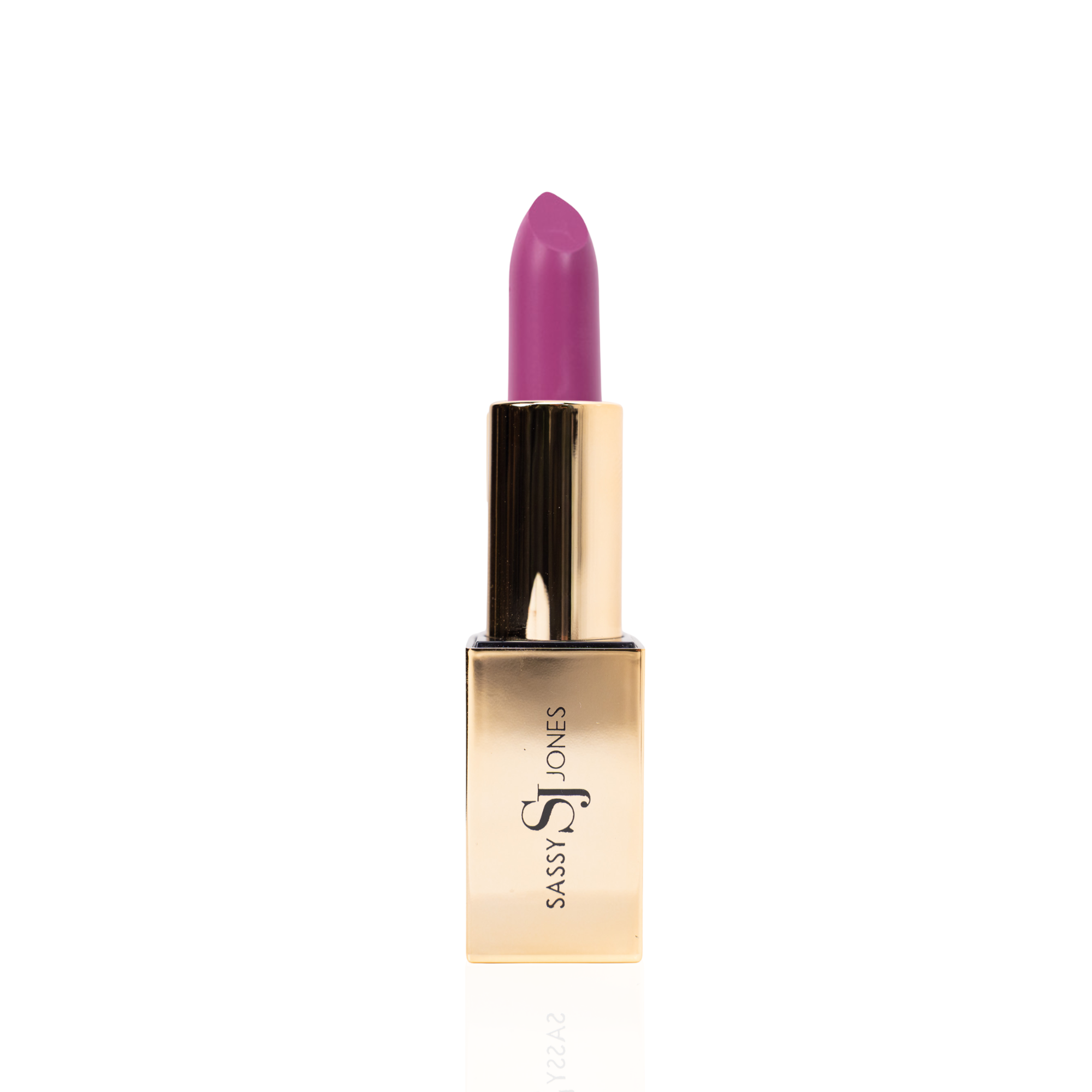 Soft rose lipstick in gold tube with pink mauve swatch for a natural, polished everyday lip look.