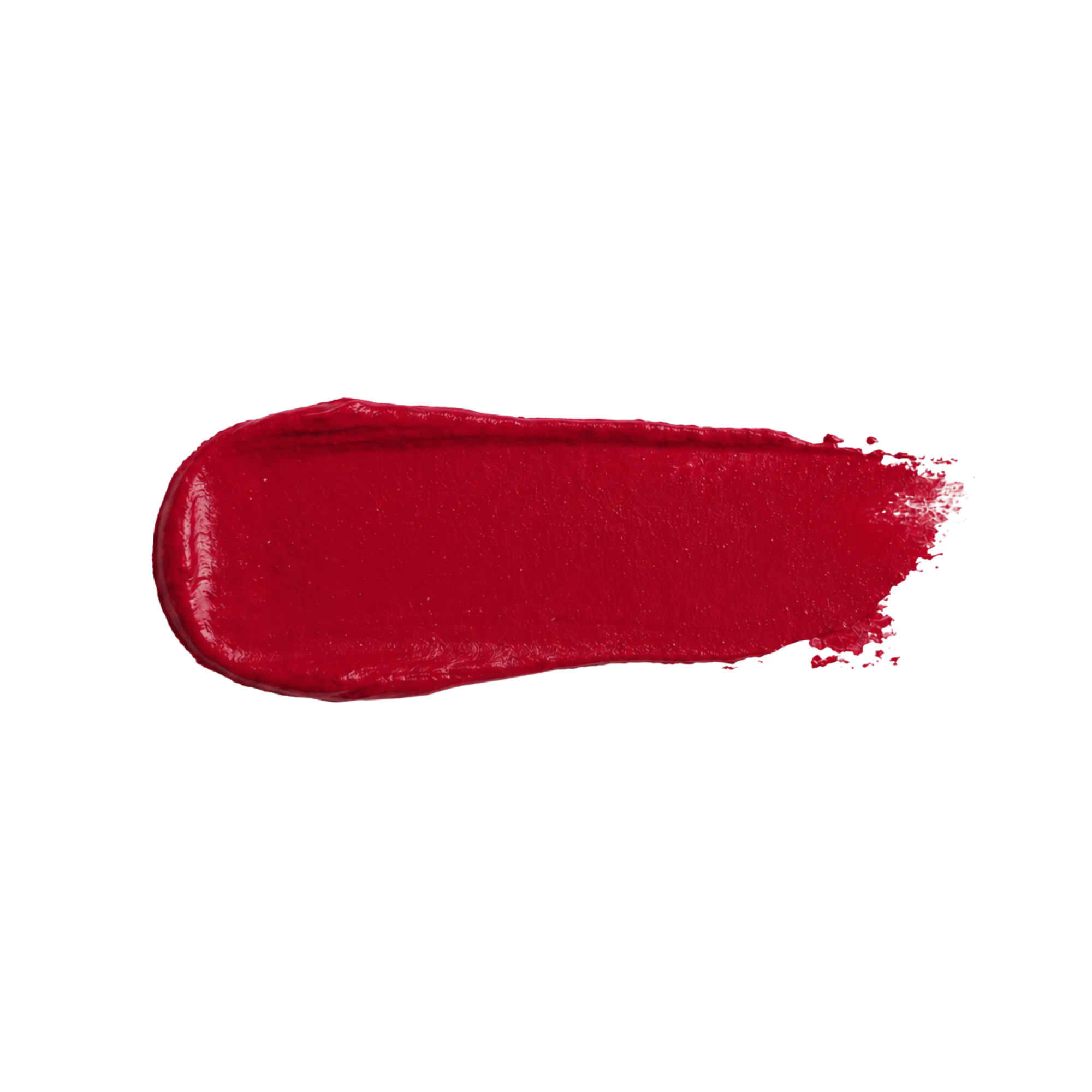 Bold red lipstick in gold tube with vibrant red swatch for a powerful statement lip look.