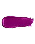 Bold violet lipstick in gold tube with vibrant purple swatch for a high impact statement lip.