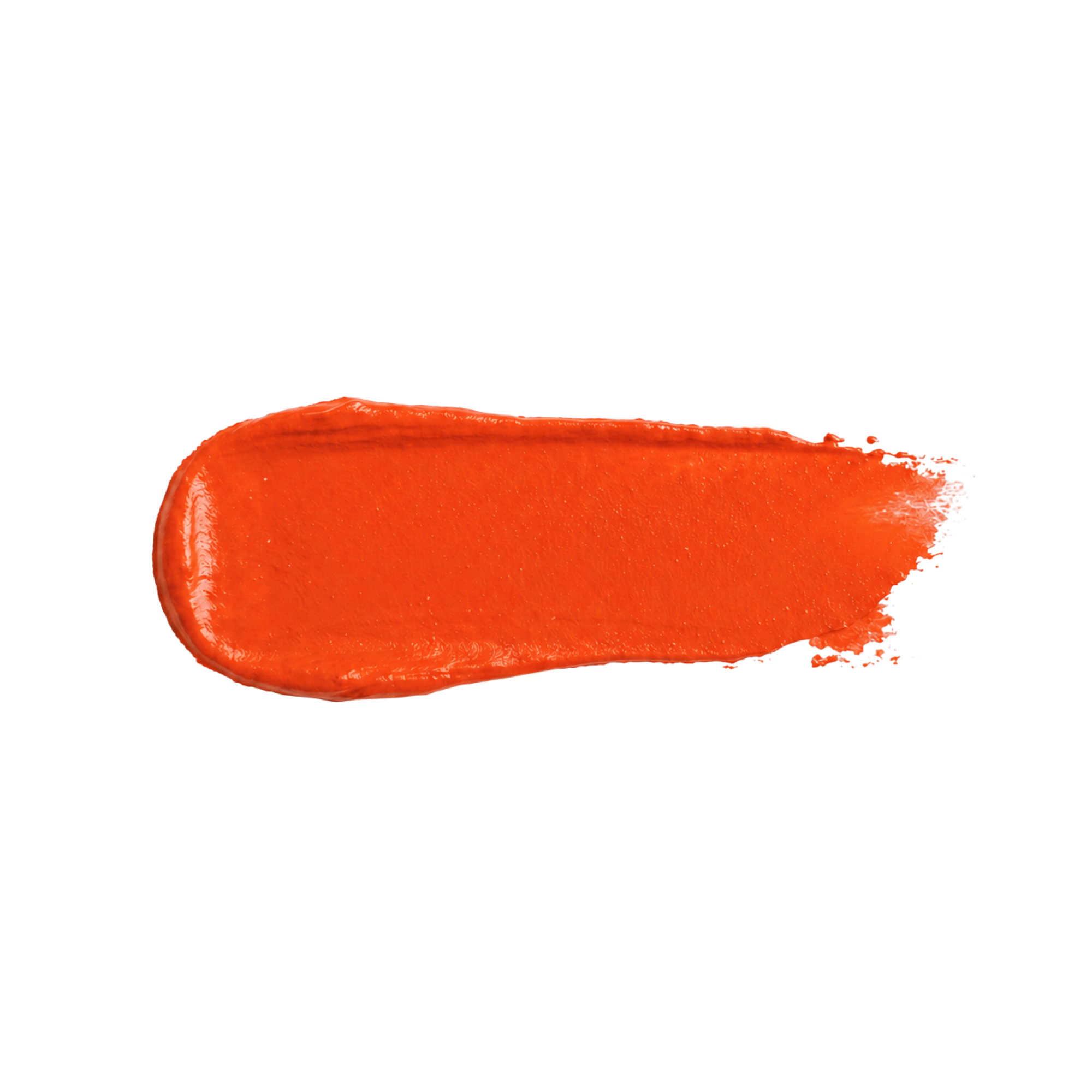 Bright coral red lipstick in gold tube with vibrant orange-red swatch for a bold statement lip.
