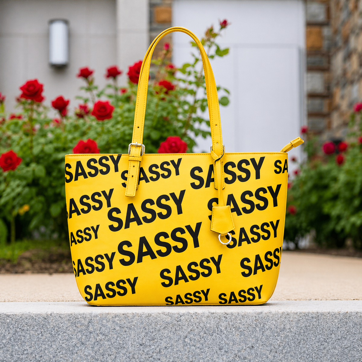 Sassy Yellow Color Sassy City Tote - Yellow/Black | Sassy Jones