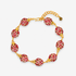 Scarlette Dainty Pearl Chain featuring repeating red ladybug motifs with pearl-like beads and crystal accents.