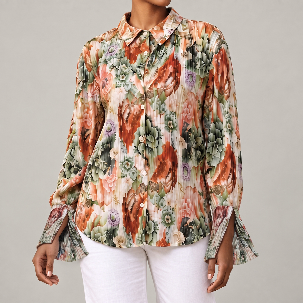 Sorelle Silky Pleated Lounge Top