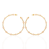 Tiffani Oversized Pearl Hoops - Gold