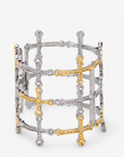 Trinity 18K Cross Sparkling Cuff,Bracelets, Sassy Jones,