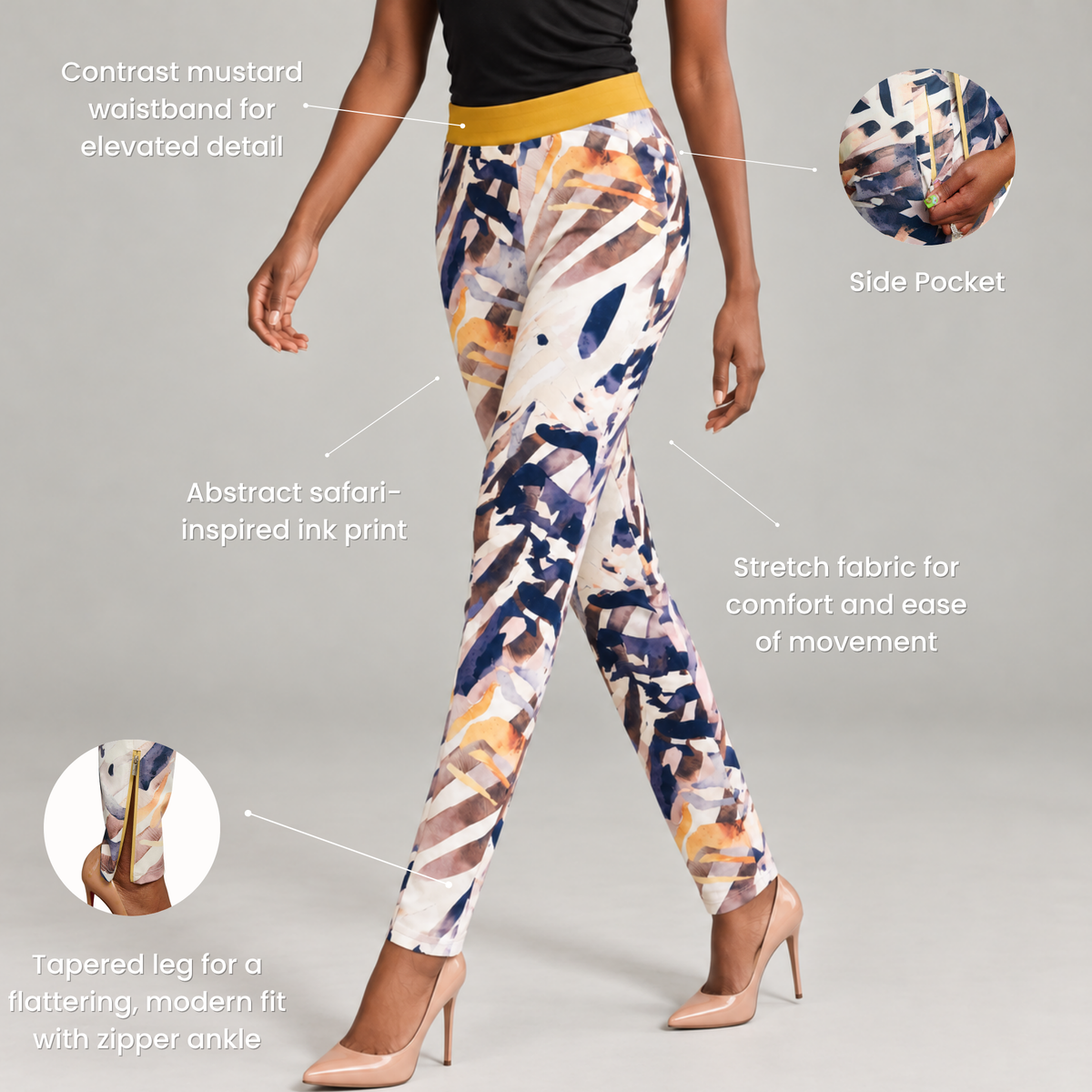 The Ulana Stretch Jogger Pant - Safari Ink,Clothing, Sassy Jones,