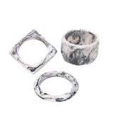 Victoria 3pc Bangle Stack - B/W Marble