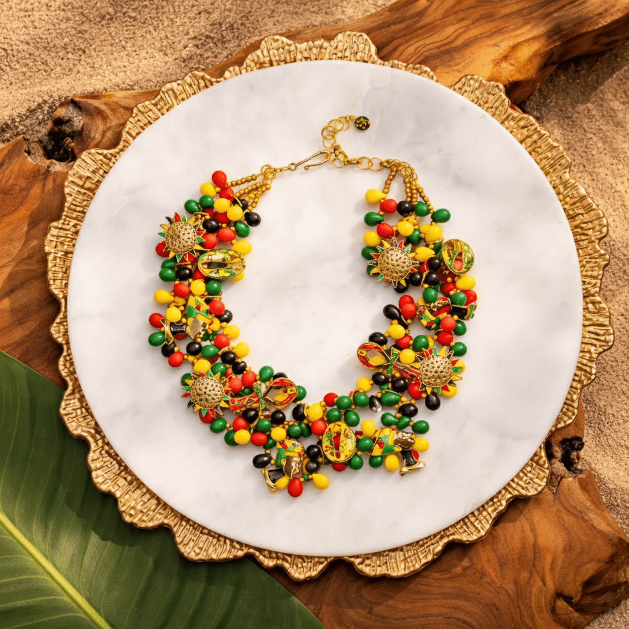 Afrikaan 18k Queen Brooch Bib,Necklaces, Sassy Jones,