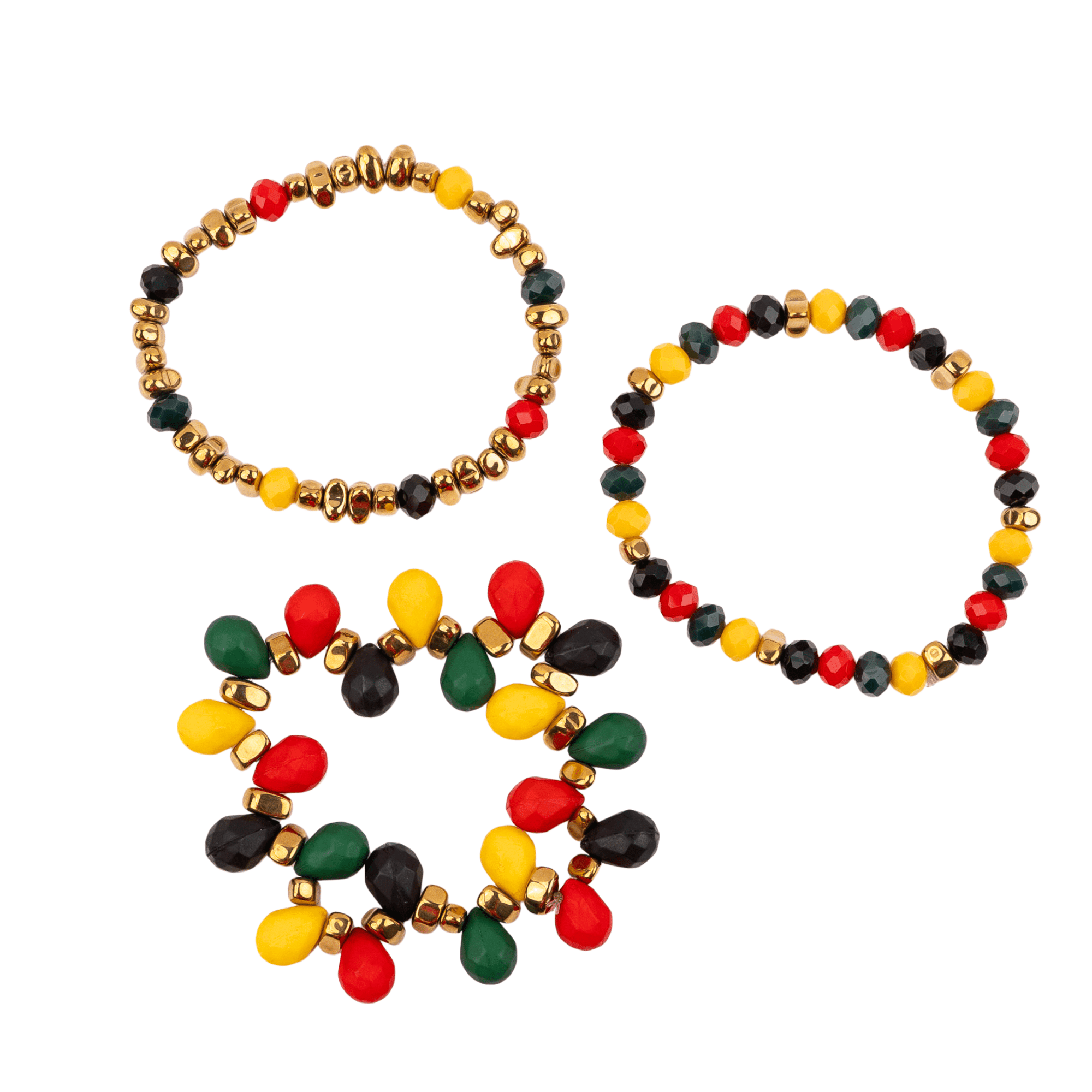 Afrikaan 18k Queen Stretch Bracelet Stack,Bracelets, Sassy Jones,