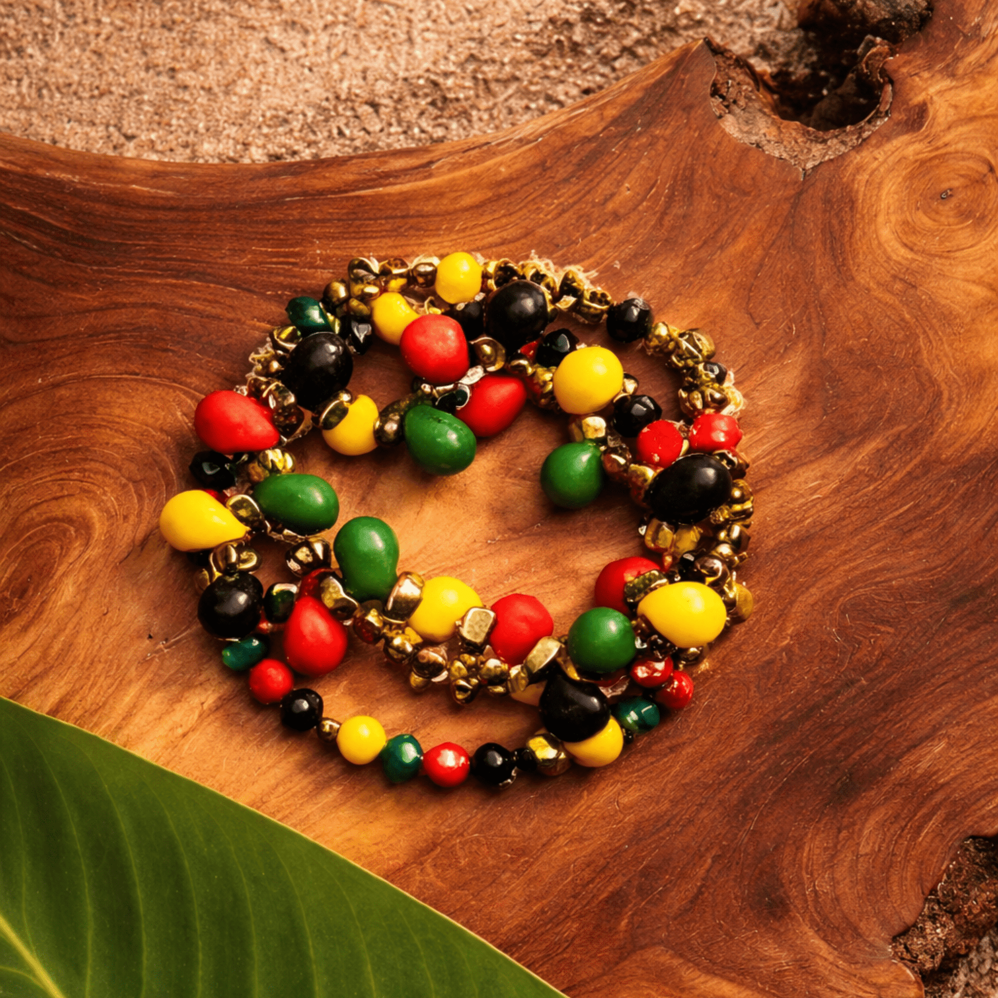 Afrikaan 18k Queen Stretch Bracelet Stack,Bracelets, Sassy Jones,