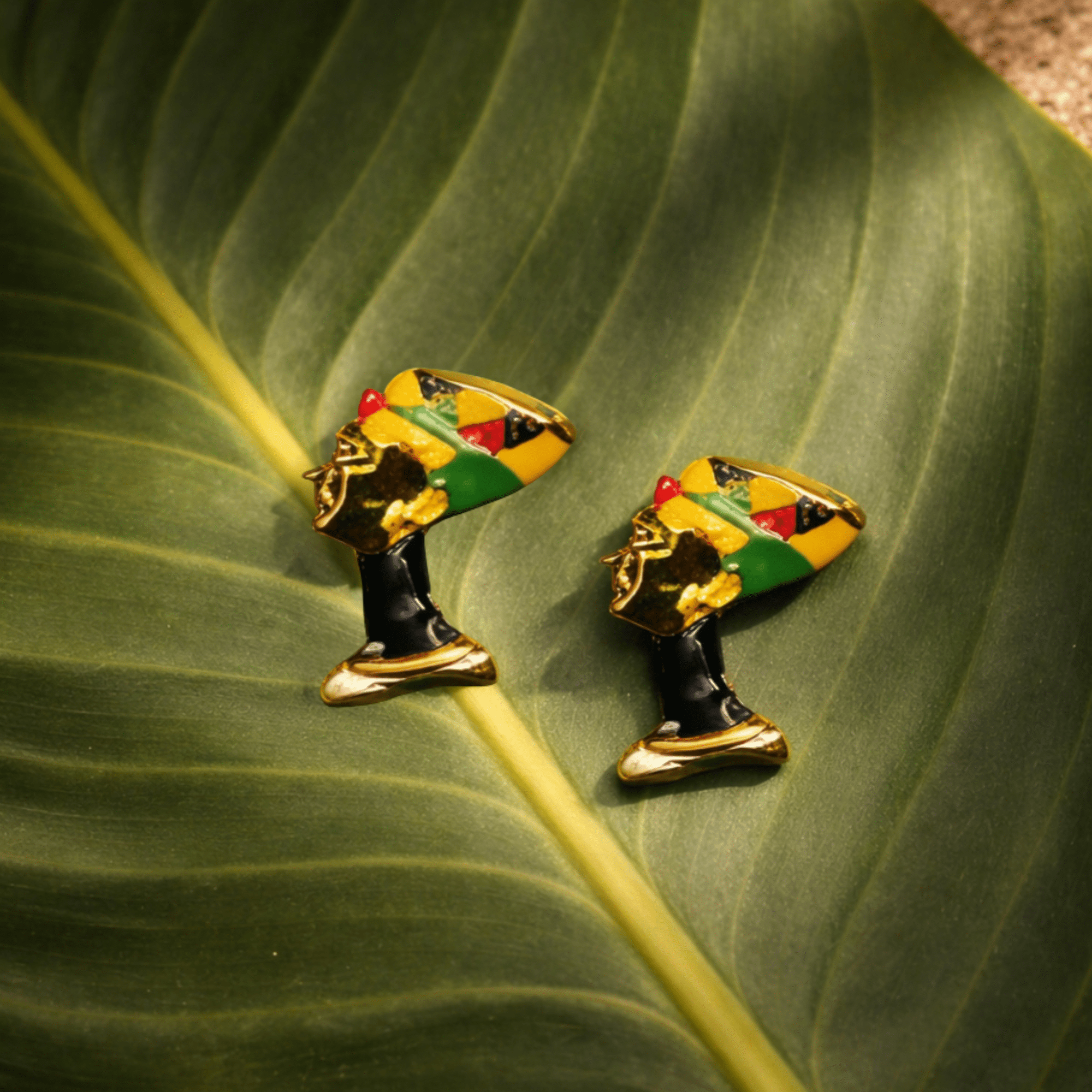 Afrikaan 18k Queen Studs,Earrings, Sassy Jones,