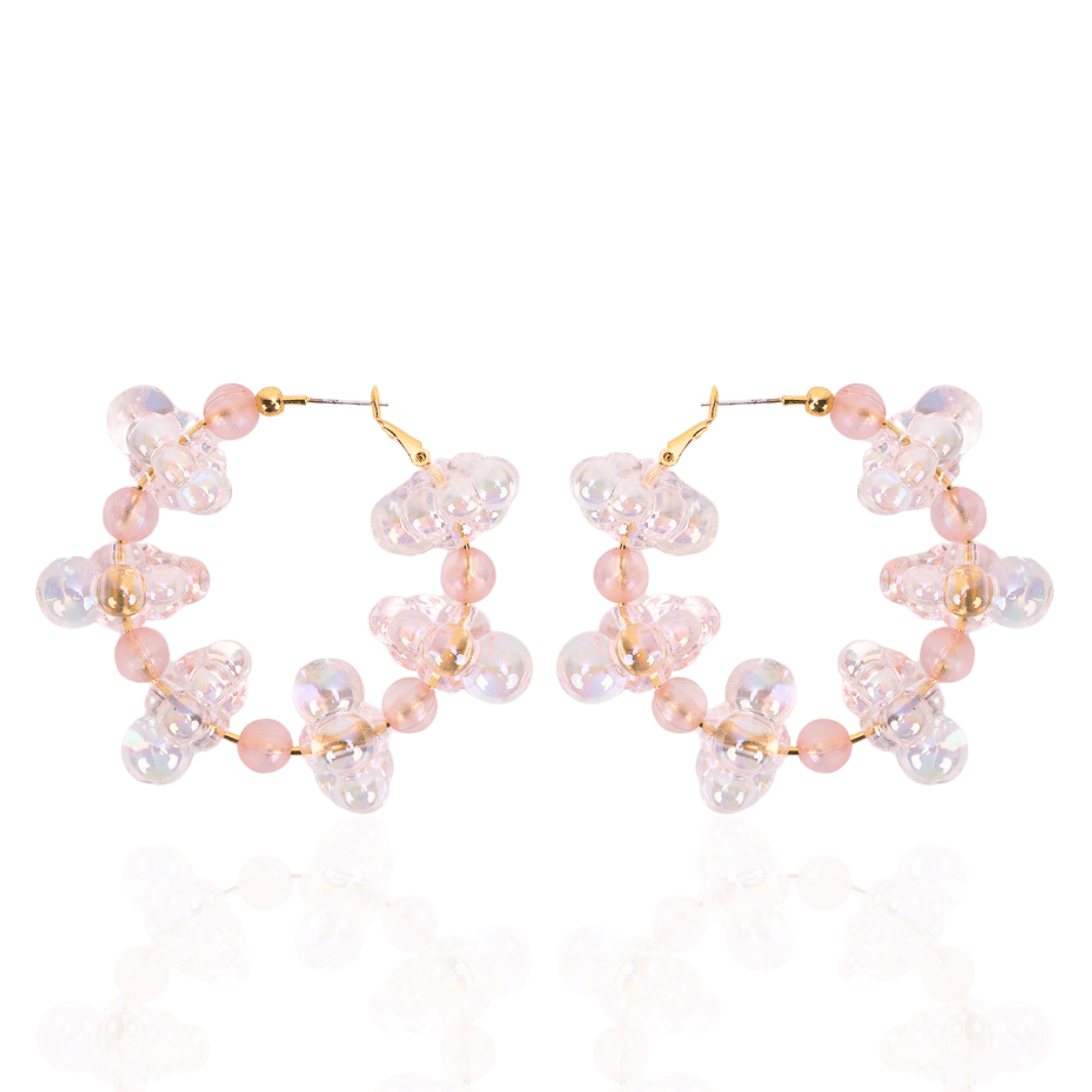 Alana Bubble Cloud Hoops - Pink,Earrings, Sassy Jones,