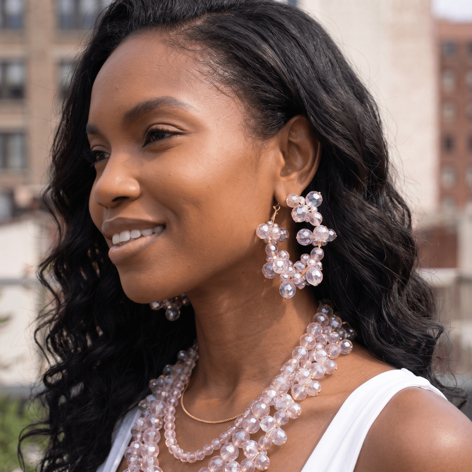 Alana Bubble Cloud Hoops - Pink,Earrings, Sassy Jones,