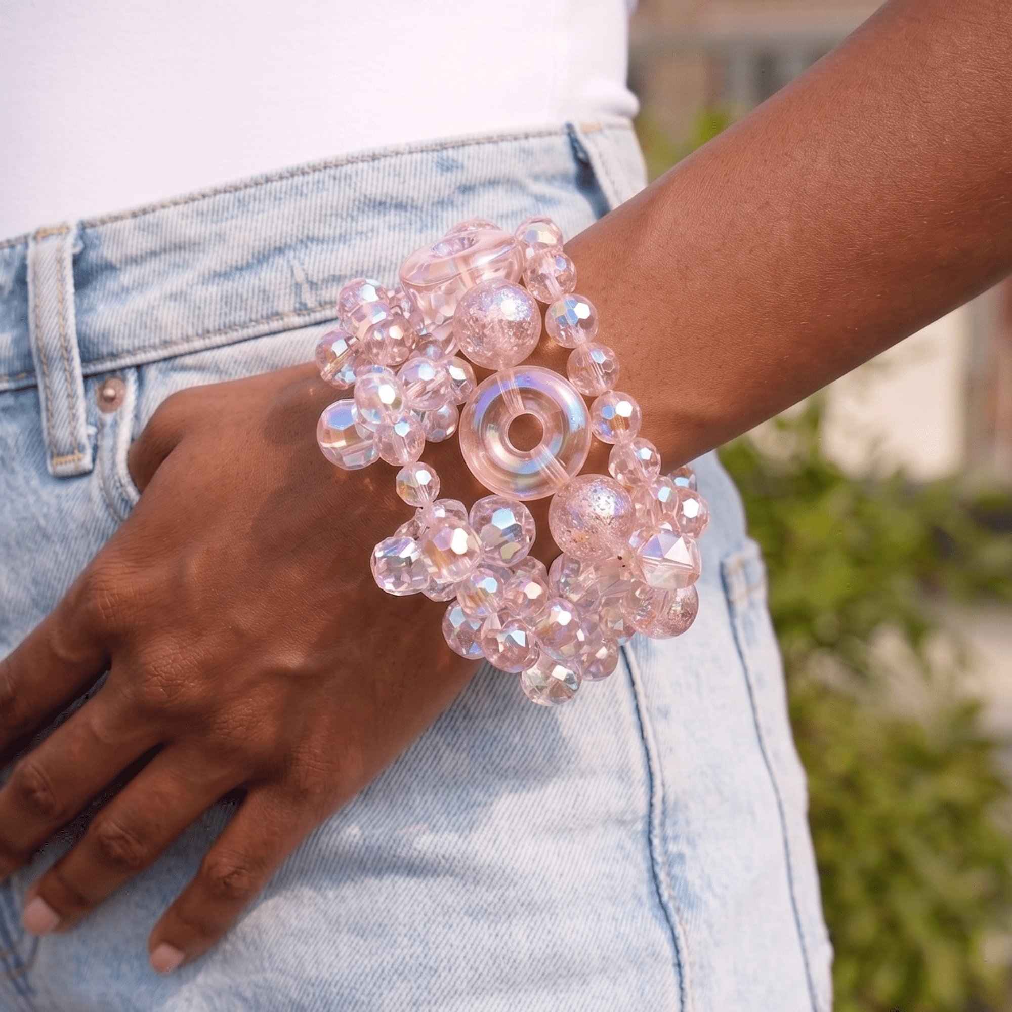 Alana Bubble Cloud Stack - Pink,Bracelets, Sassy Jones,
