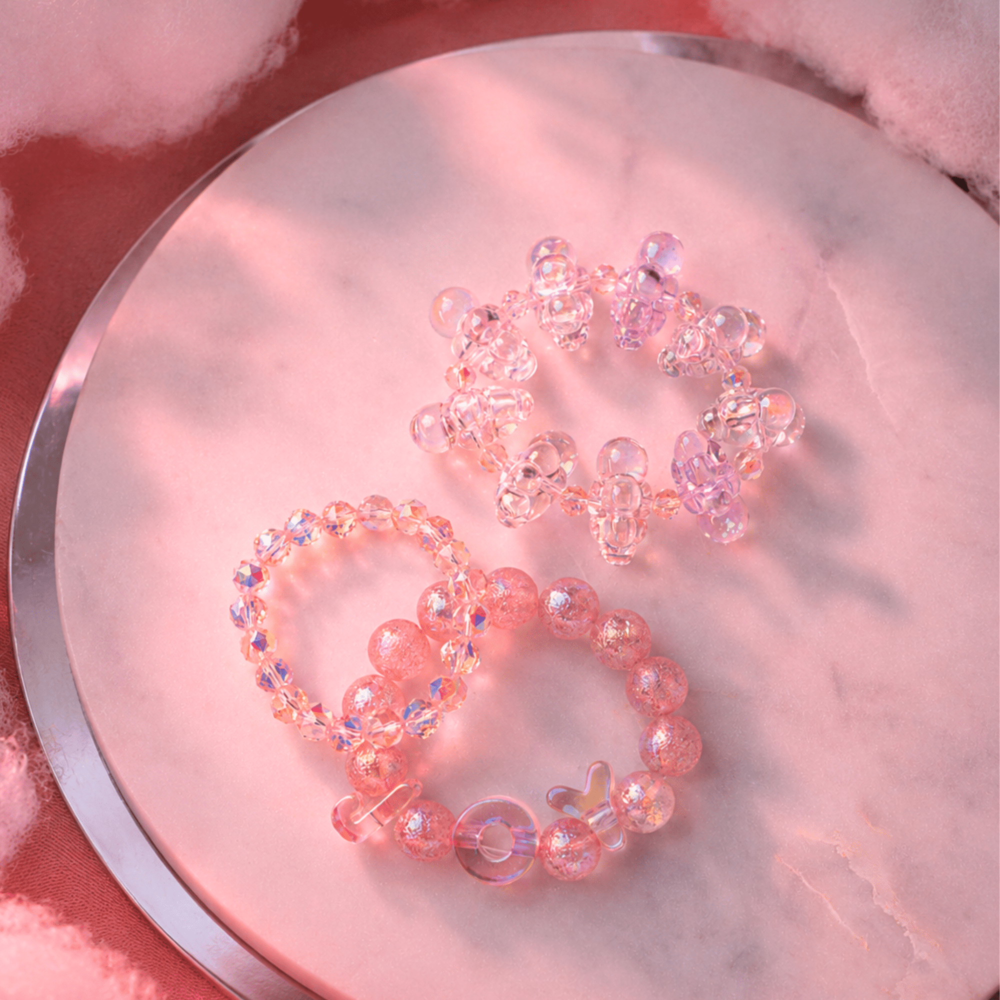 Alana Bubble Cloud Stack - Pink,Bracelets, Sassy Jones,