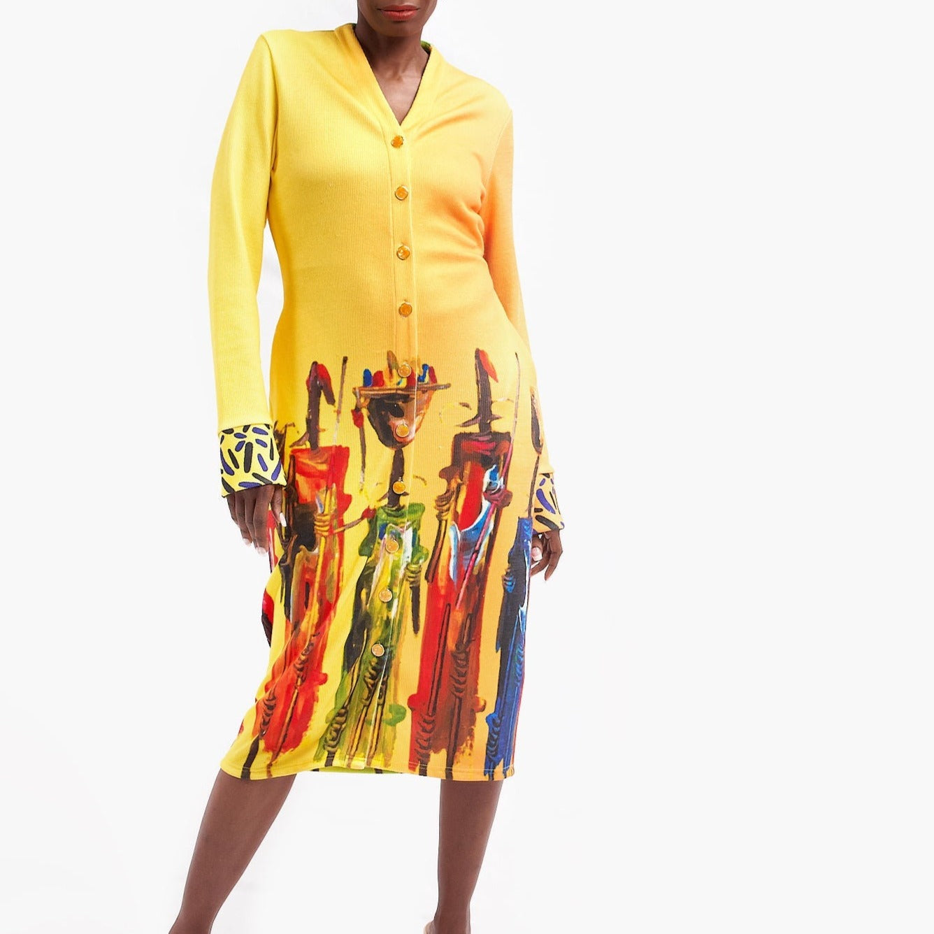 Amara Sweater Cardigan Dress- Maasai Sherrie - Sassy Jones