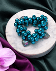 Amora Pearl Heart Stretch Bracelet - Rainbow Teal,Bracelets, Sassy Jones,