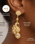 Anastasia Pearl Swan Dangle Earrings,Earrings, Sassy Jones,