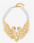 Anastasia Pearl Swan Statement Hinge Bib,Necklaces, Sassy Jones,
