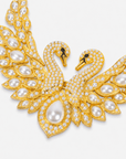 Anastasia Pearl Swan Statement Hinge Bib,Necklaces, Sassy Jones,