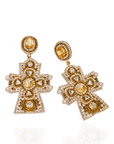 Angelica Champagne Cross Dangles - Black,Earrings, Sassy Jones,