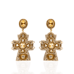 Angelica Champagne Cross Dangles - Black,Earrings, Sassy Jones,