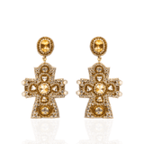 Angelica Champagne Cross Dangles - Black,Earrings, Sassy Jones,