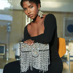 Angelica Pearl Chandelier Handbag - Black,Handbags, Sassy Jones,