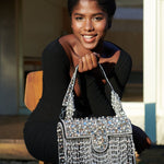 Angelica Pearl Chandelier Handbag - Black,Handbags, Sassy Jones,