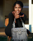 Angelica Pearl Chandelier Handbag - Black,Handbags, Sassy Jones,